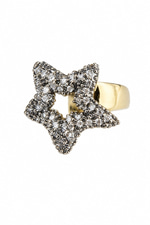 Yıldız Motif Taşlı Gold Earcuff