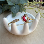 Yuvarlak Model Taşlı Kelepçe (Kırmızı)