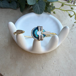 Yuvarlak Model Taşlı Kelepçe (Mavi)