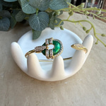 Yuvarlak Model Taşlı Kelepçe (Yeşil)