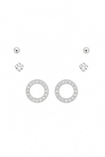 Yuvarlak Taşlı Mini Küpe Seti
