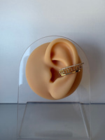 Zincir Detay Taşlı Şık Gold Earcuff