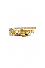 Zincir Detay Taşlı Şık Gold Earcuff