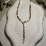 Zirkon Taşlı Yılan Model Gold Kolye 