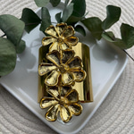 ZR Üç Sıra Çiçekli Gold Bileklik