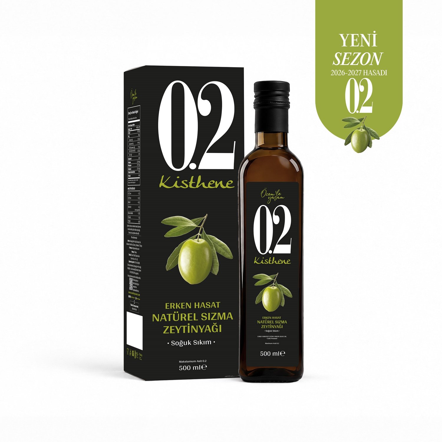 Kisthene 02 Erken Hasat Natürel Sızma Zeytinyağı 500 ml