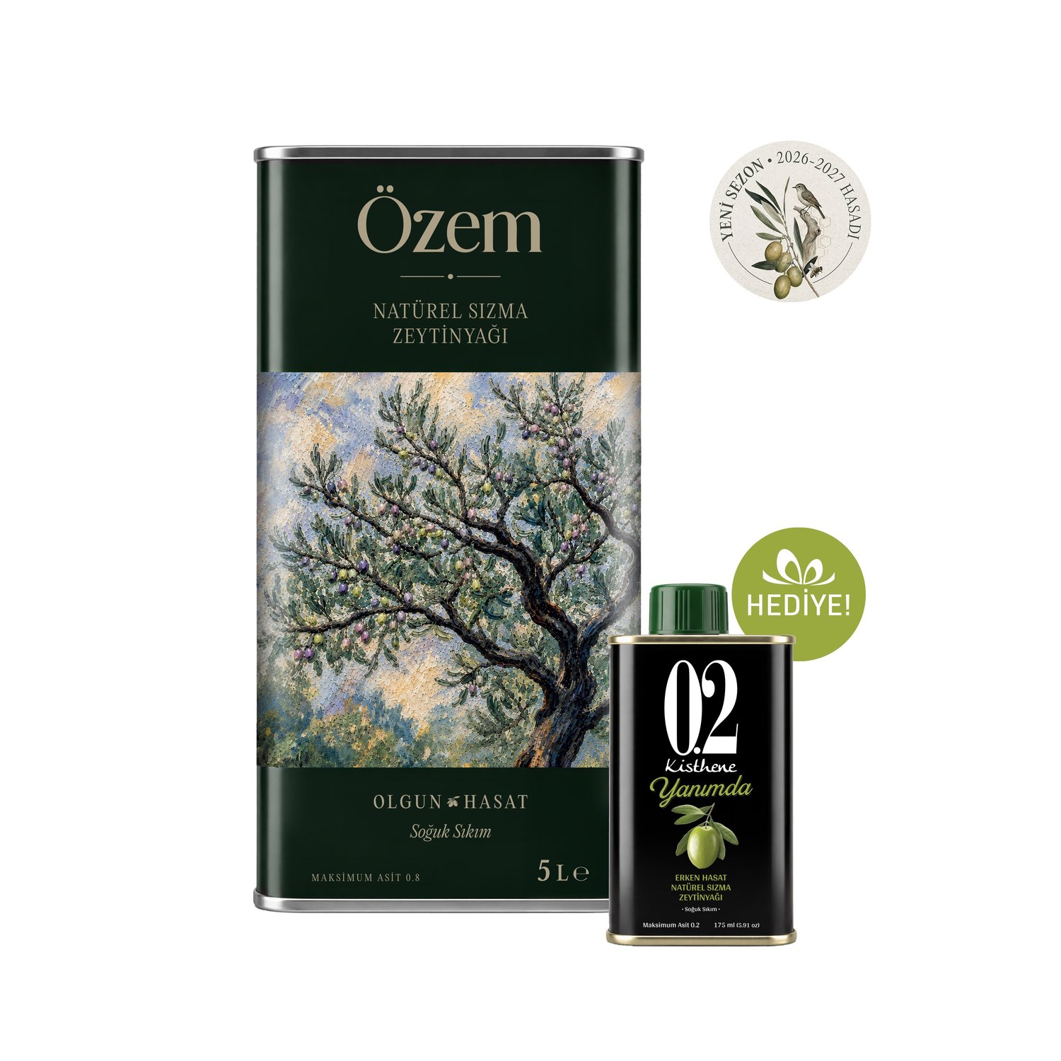 Özem Olgun Hasat Natürel Sızma Zeytinyağı 5 lt