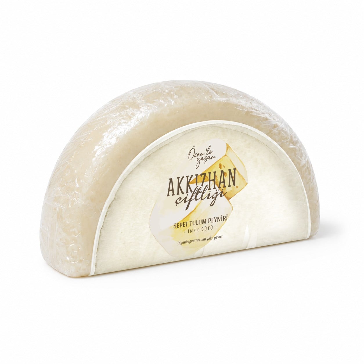 Akkızhan Çiftliği İnek Sepet Tulum Peyniri 500 gr (3  ay)