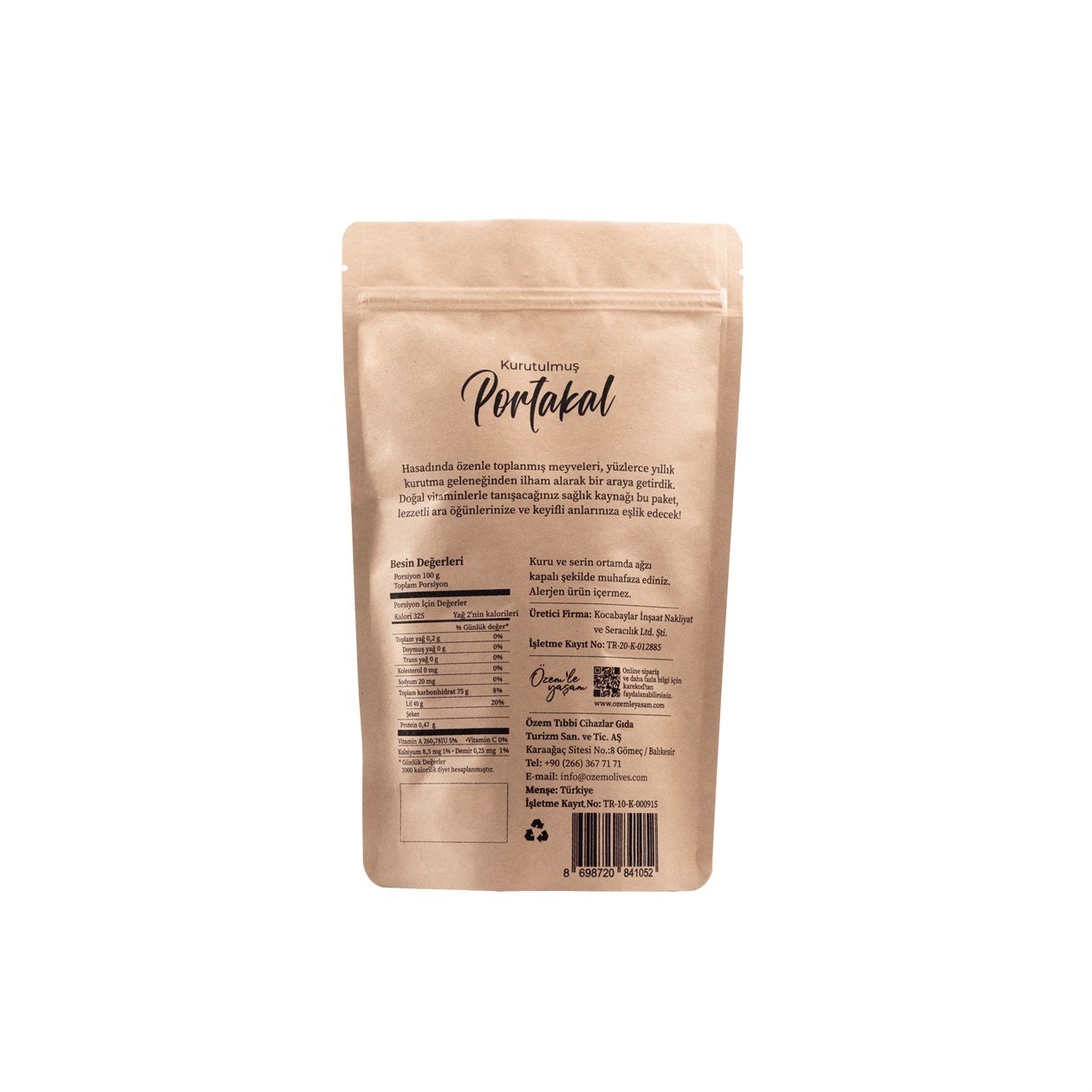 Akkızhan Çiftliği Kurutulmuş Portakal 150 gr