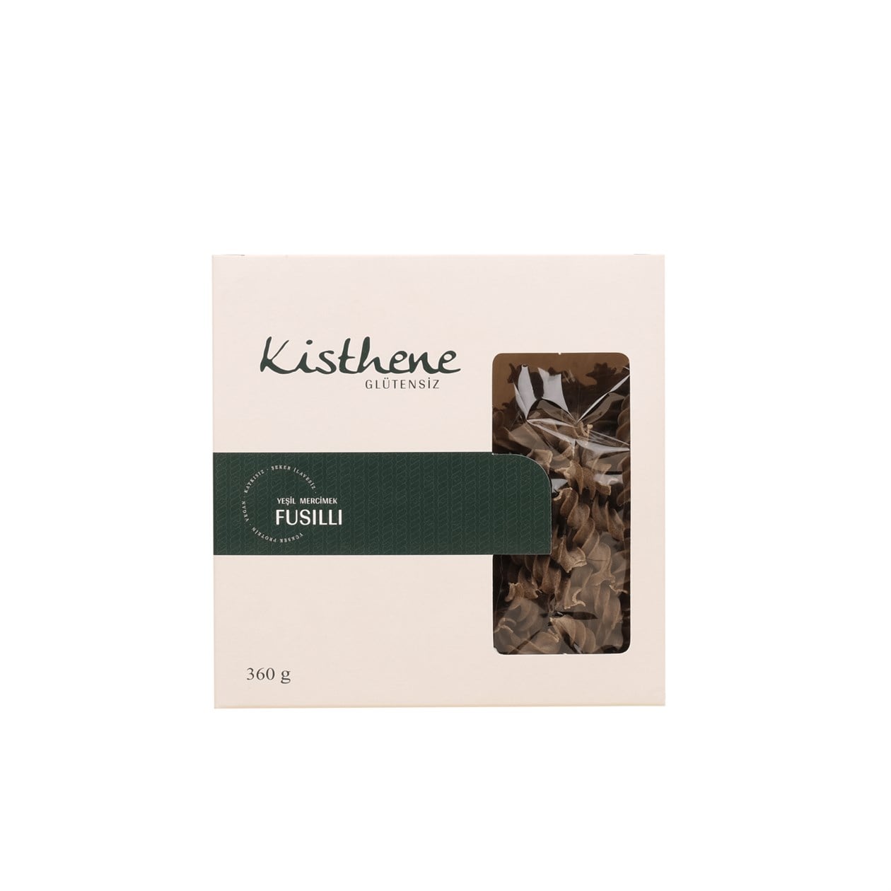 Kisthene Glütensiz Yeşil Mercimek Fusilli 360 gr