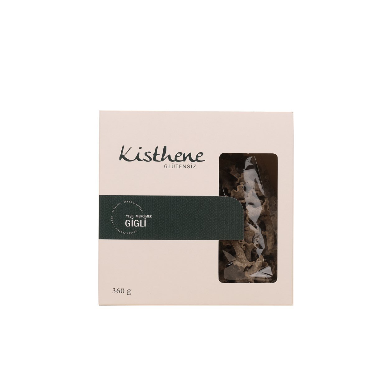 Kisthene Glütensiz Yeşil Mercimek Gigli  360 gr