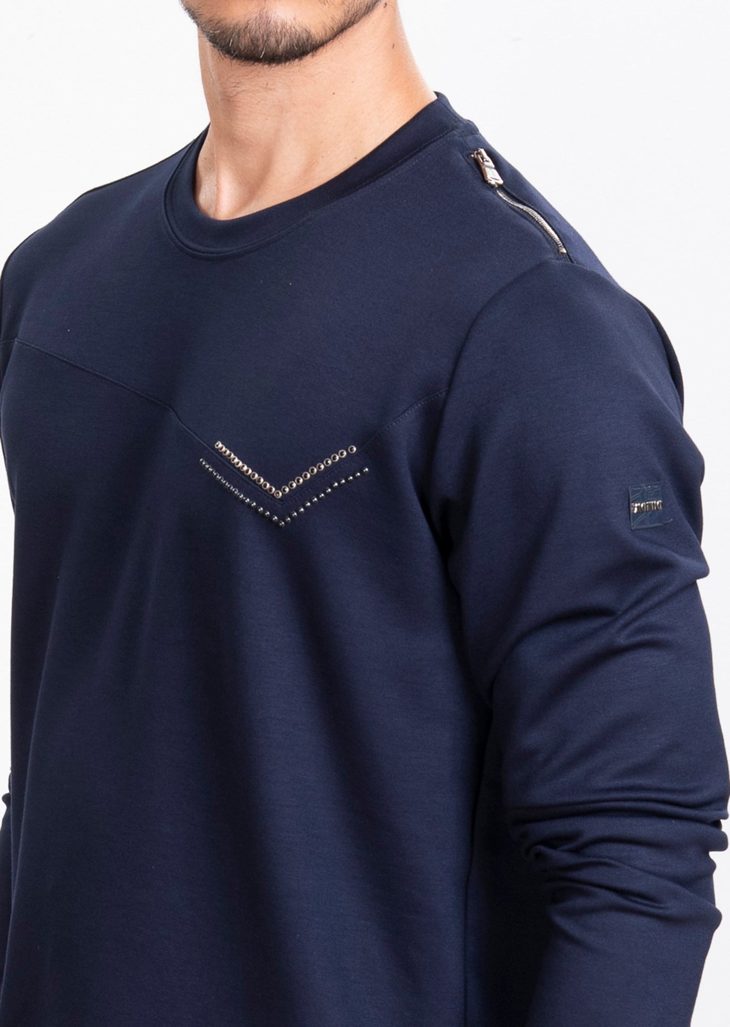 Aksesuarlı Lacivert Sweatshirt