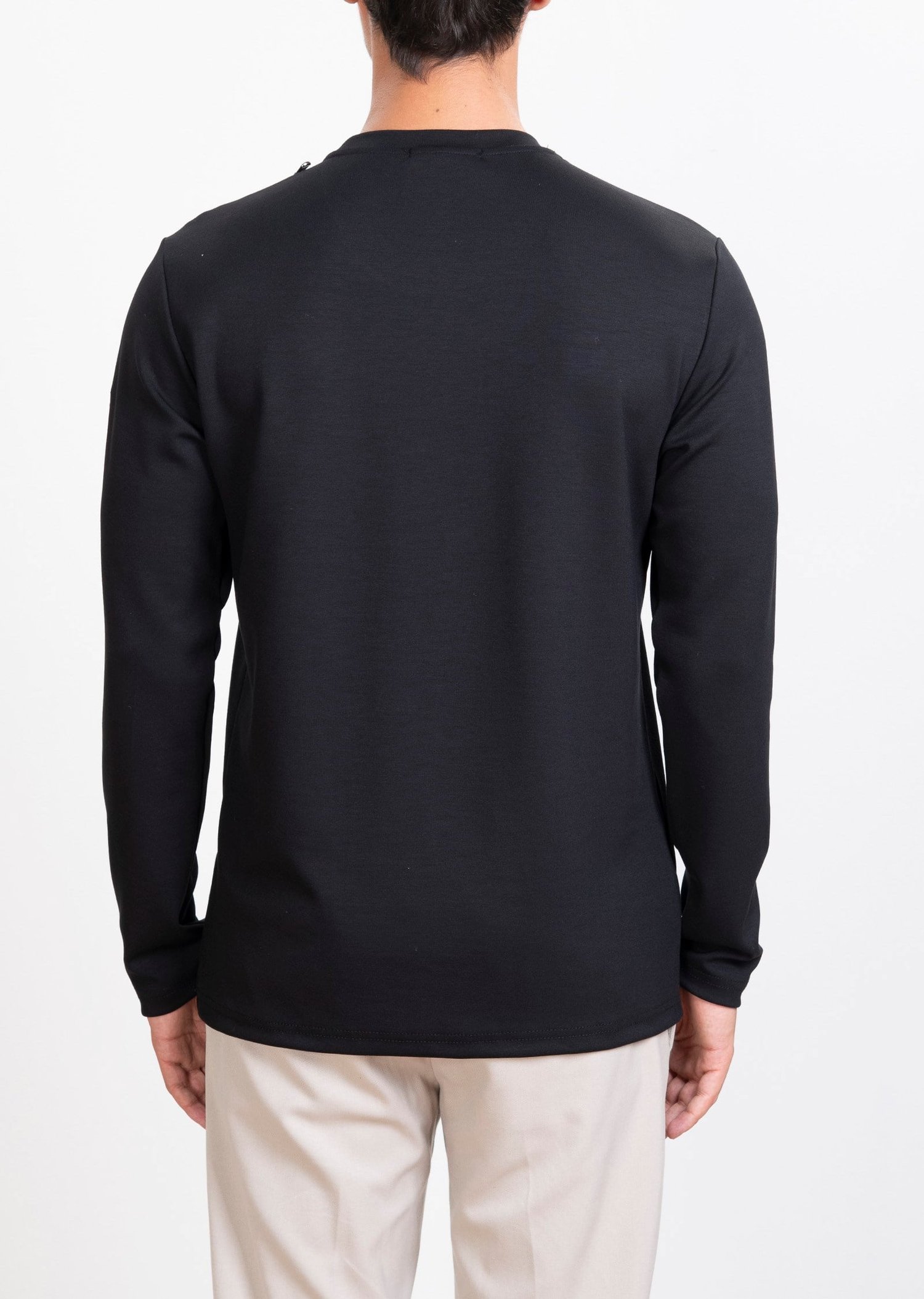Aksesuarlı Siyah Sweatshirt