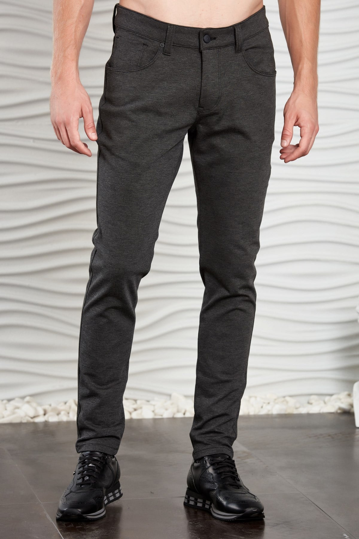 Antrasit Beş Cepli Slim Fit Pantolon