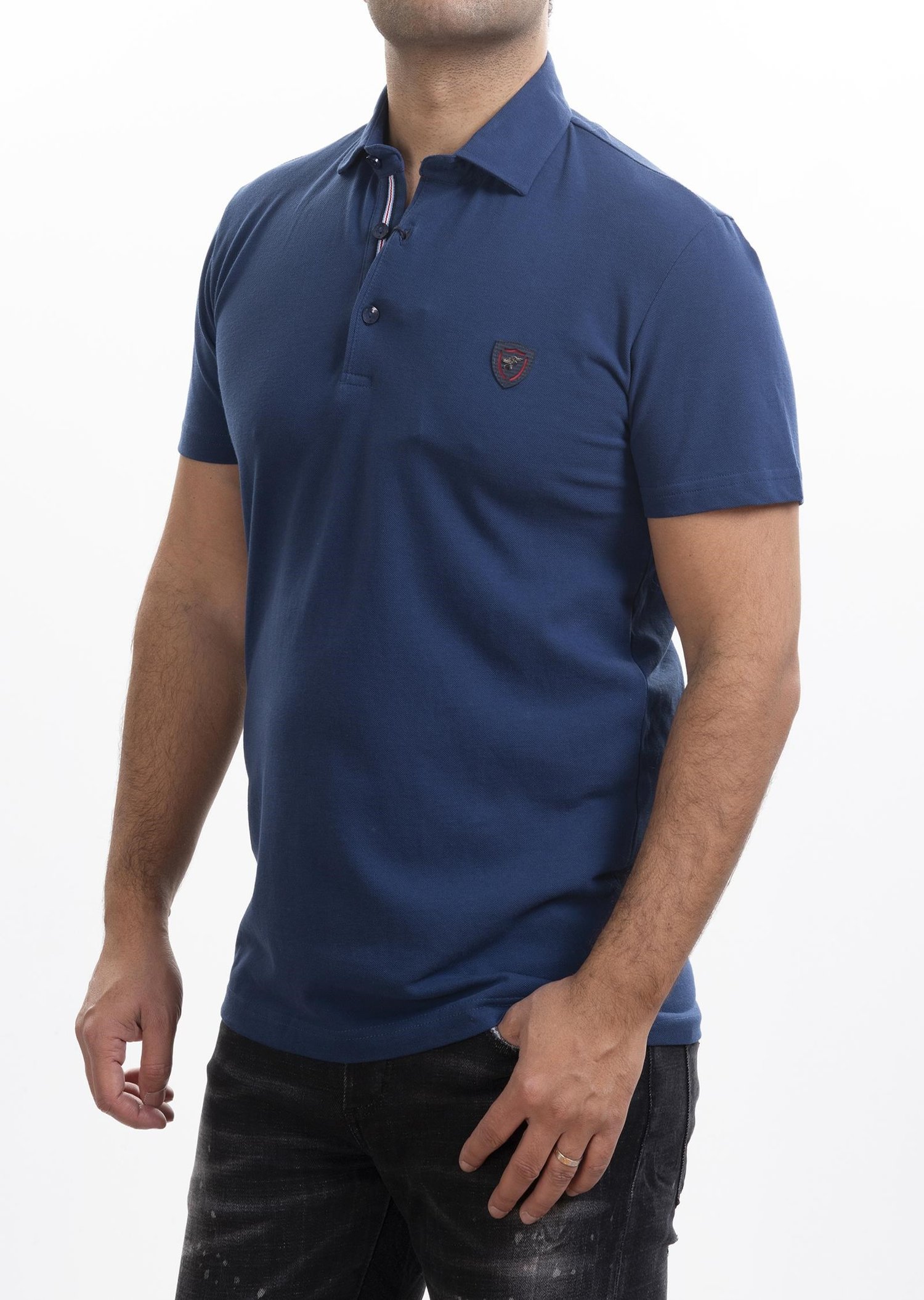 Armalı Polo Yaka Lacivert T-Shirt