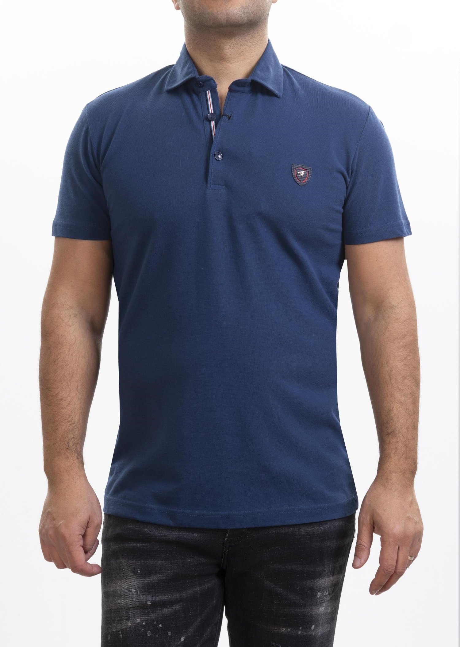 Armalı Polo Yaka Lacivert T-Shirt