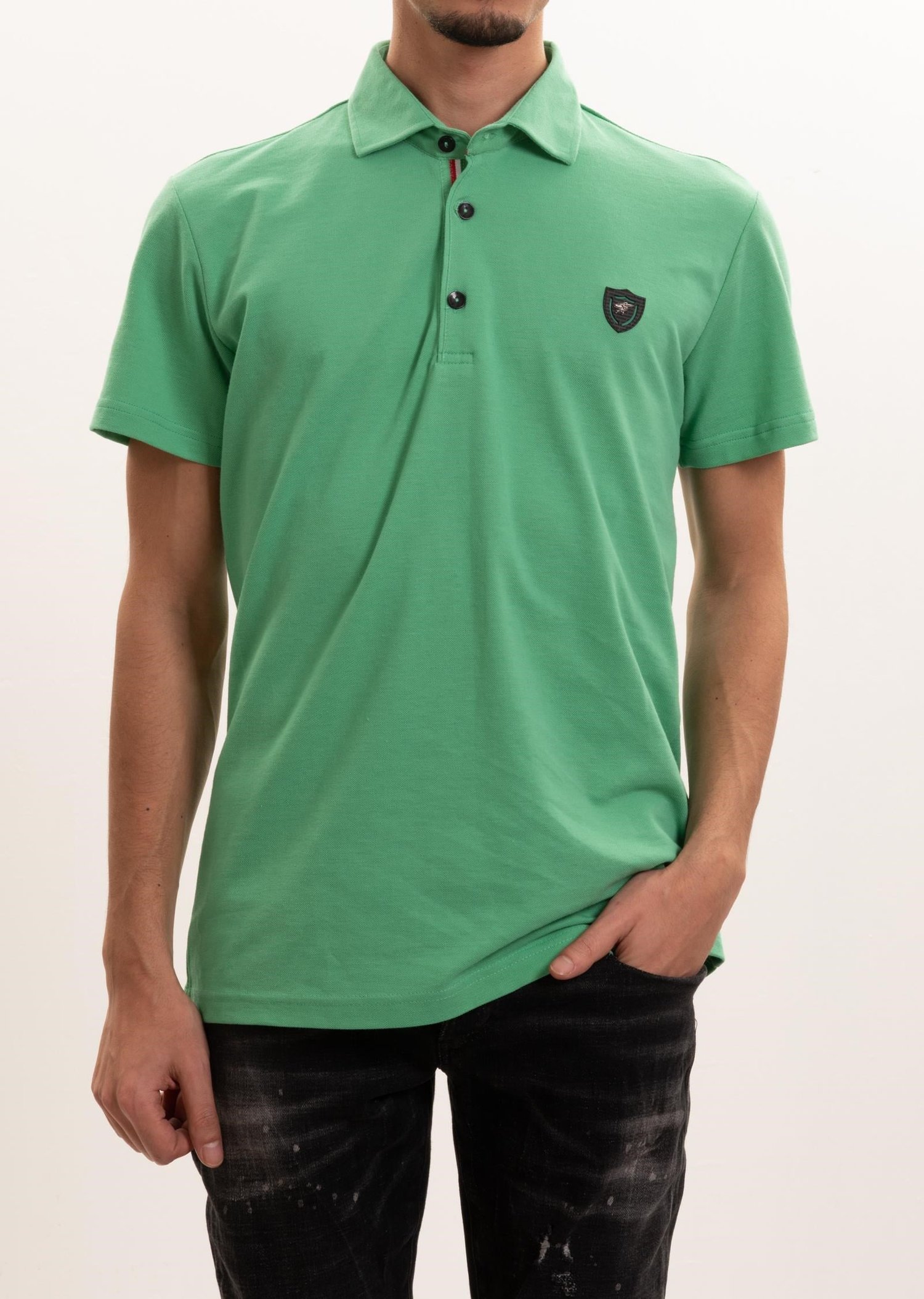 Armalı Polo Yaka Yeşil T-Shirt