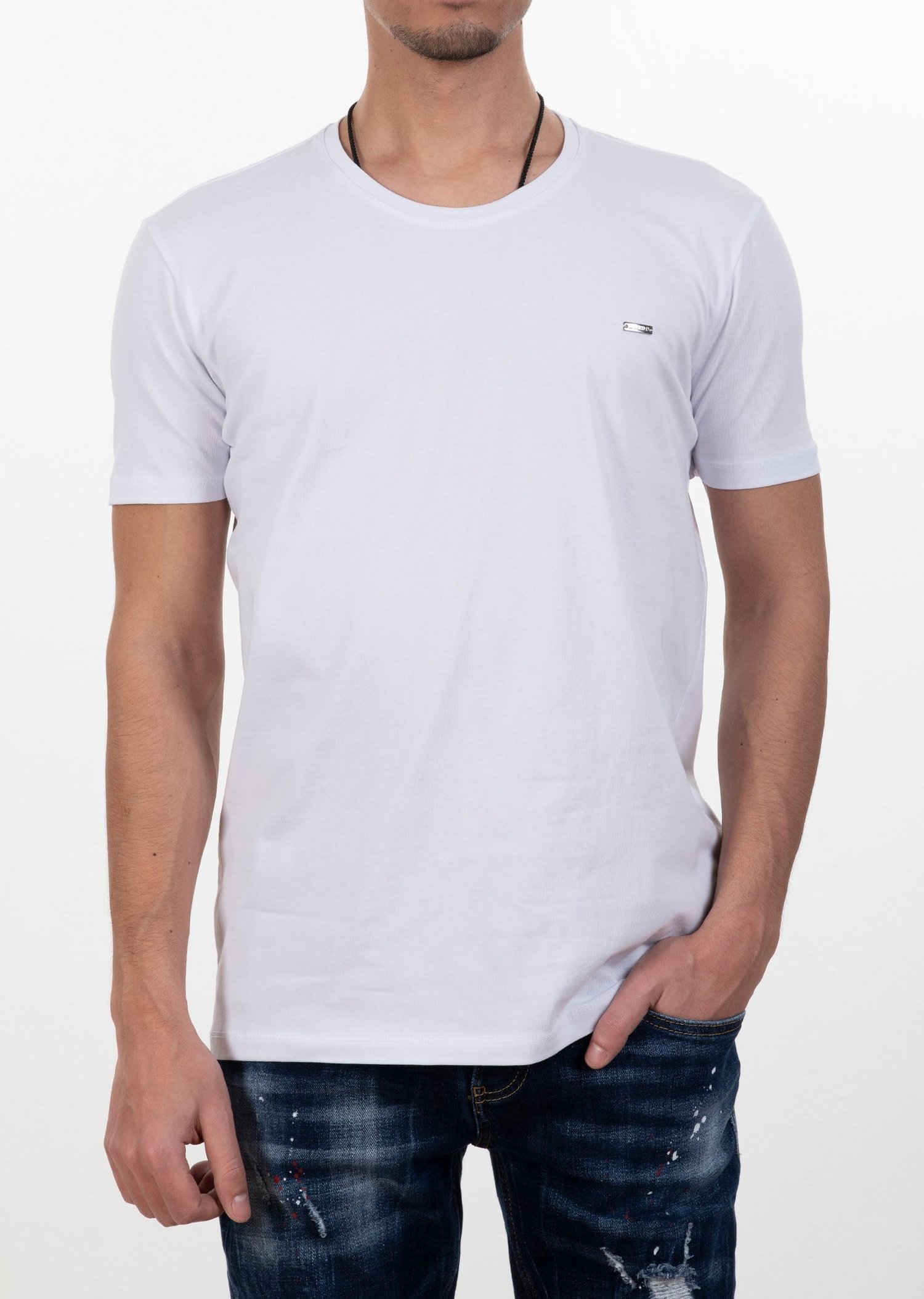 Basic Bisiklet Yaka T-Shirt