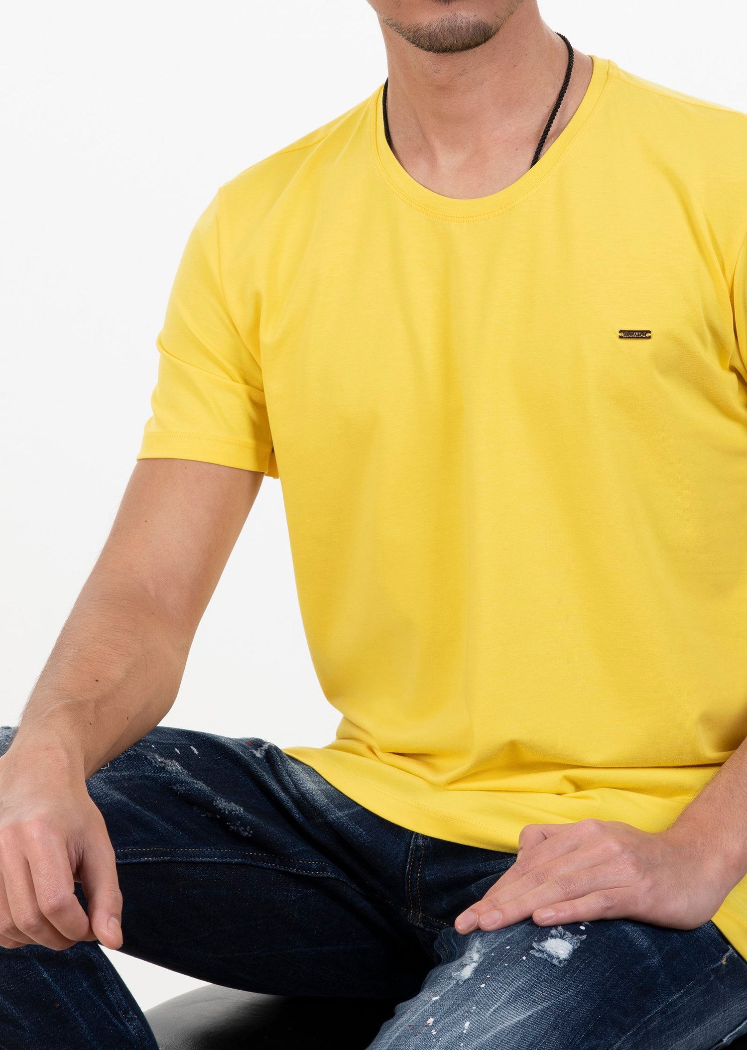 Basic Bisiklet Yaka T-Shirt