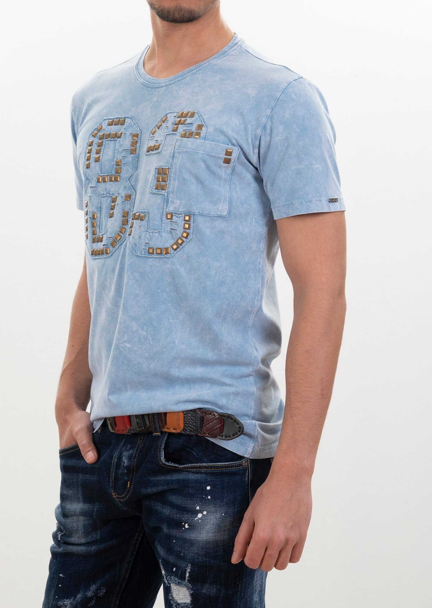 Basic Metal Detaylı T-Shirt