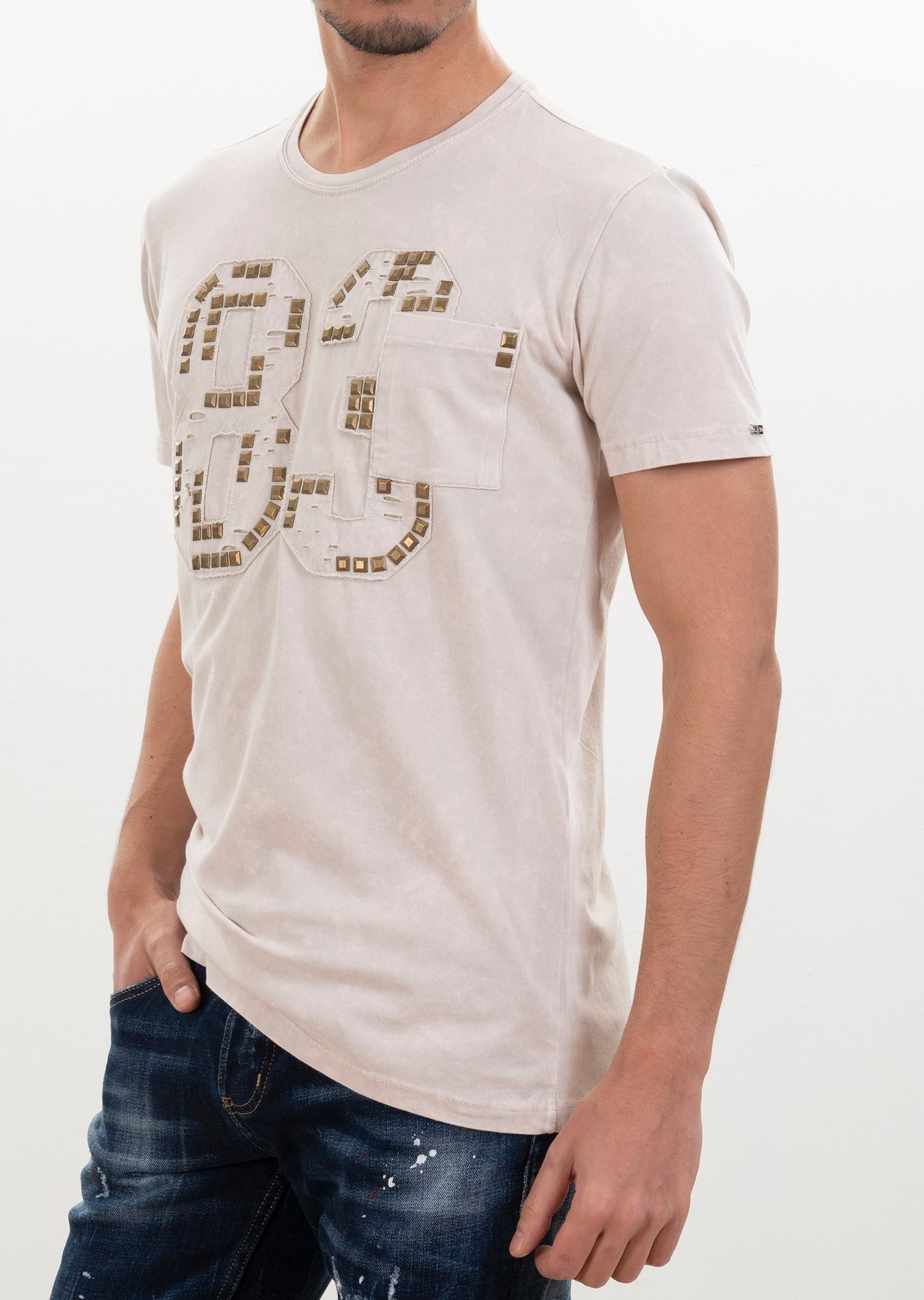 Basic Metal Detaylı T-Shirt