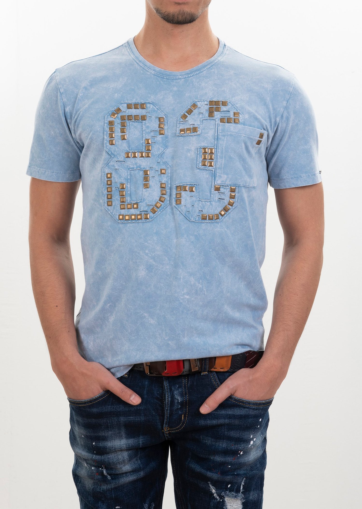 Basic Metal Detaylı T-Shirt