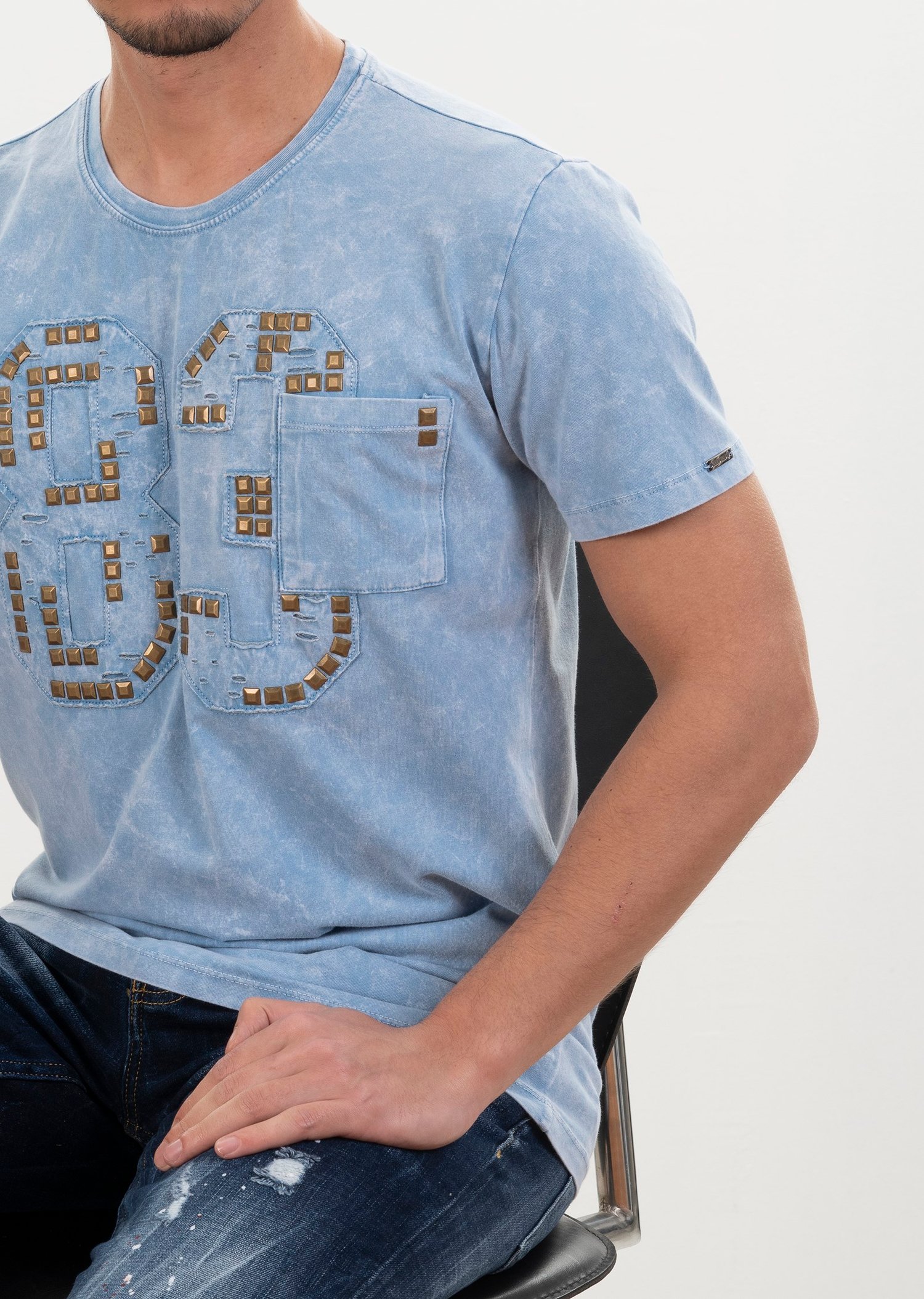 Basic Metal Detaylı T-Shirt