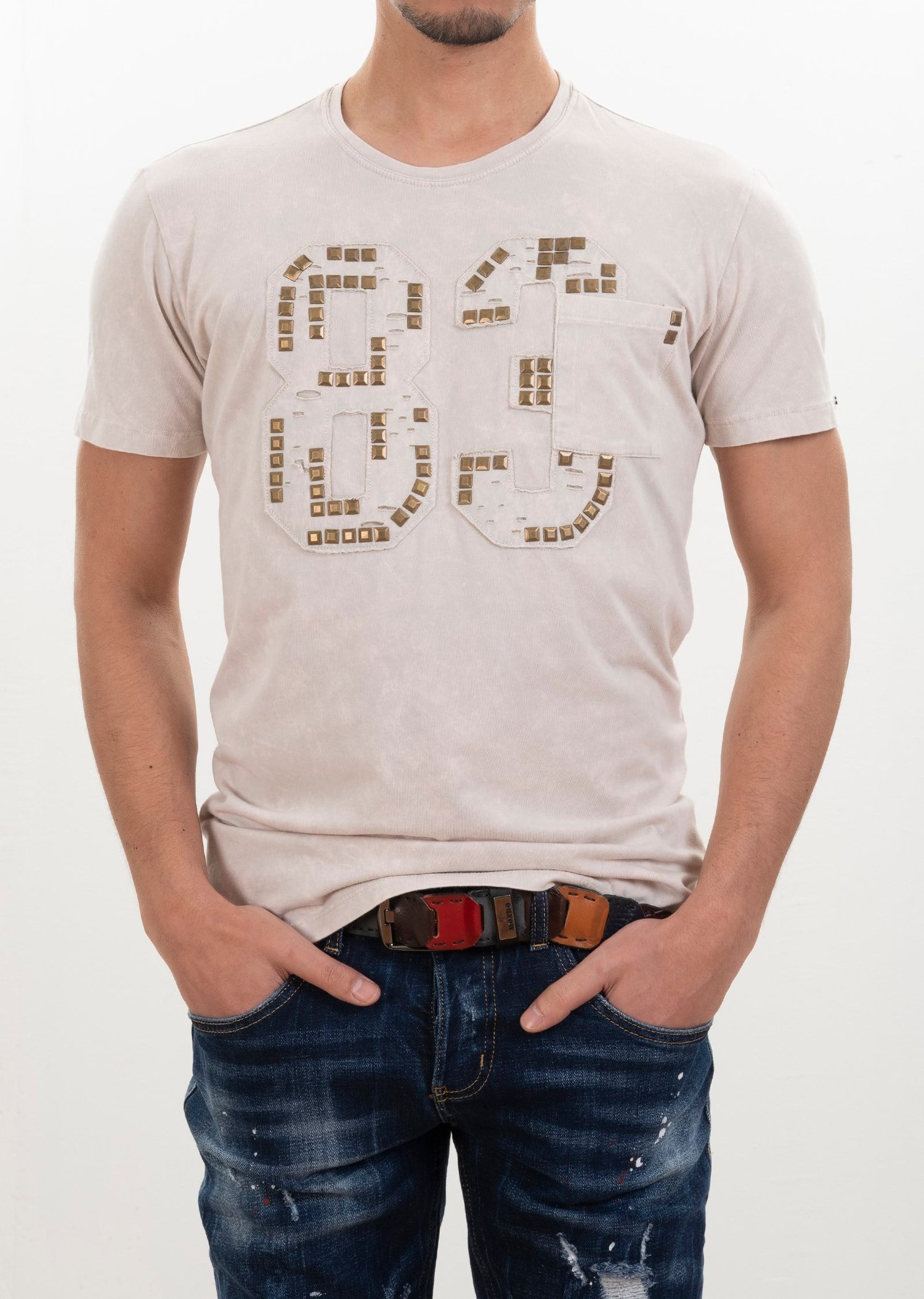 Basic Metal Detaylı T-Shirt
