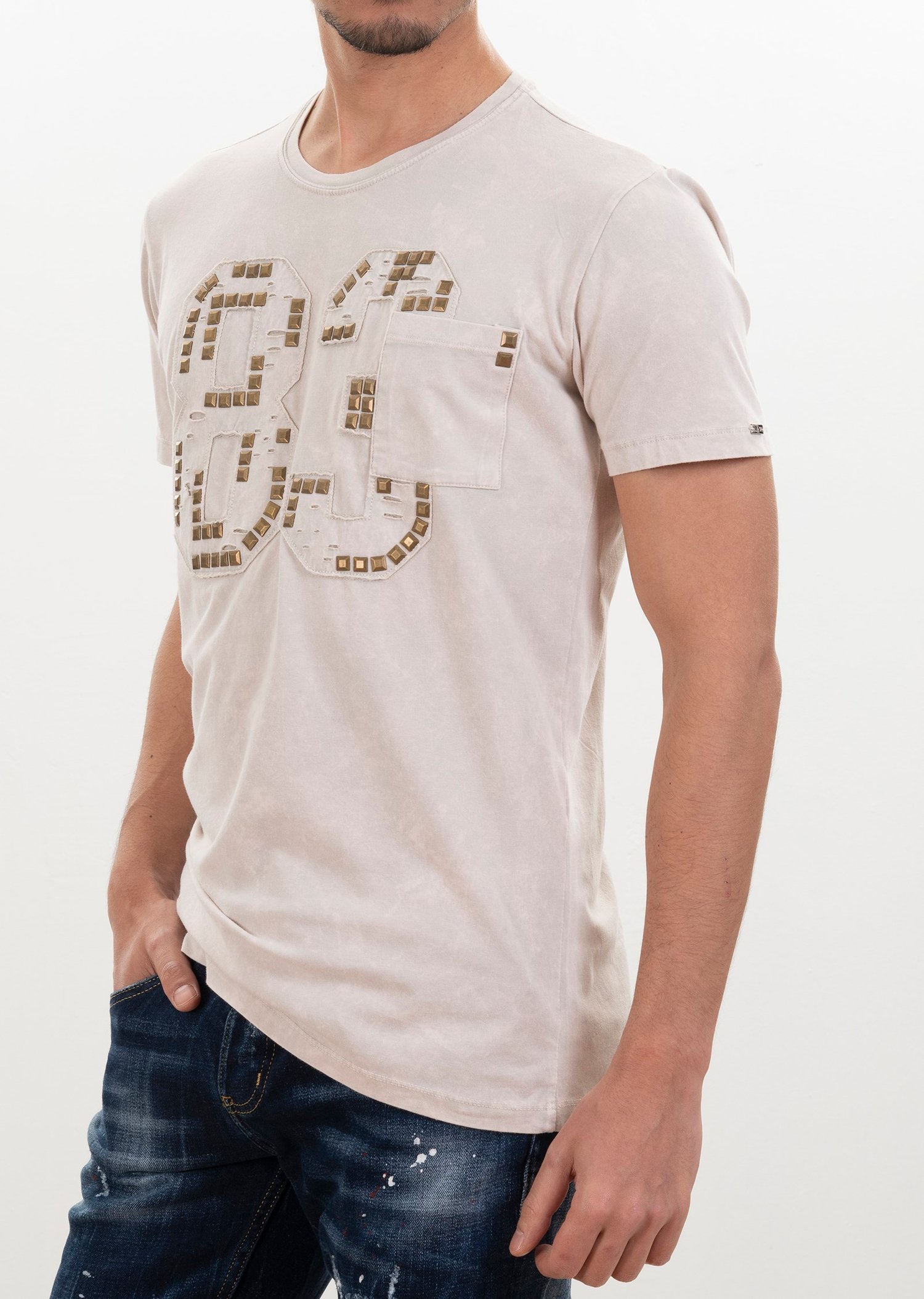 Basic Metal Detaylı T-Shirt