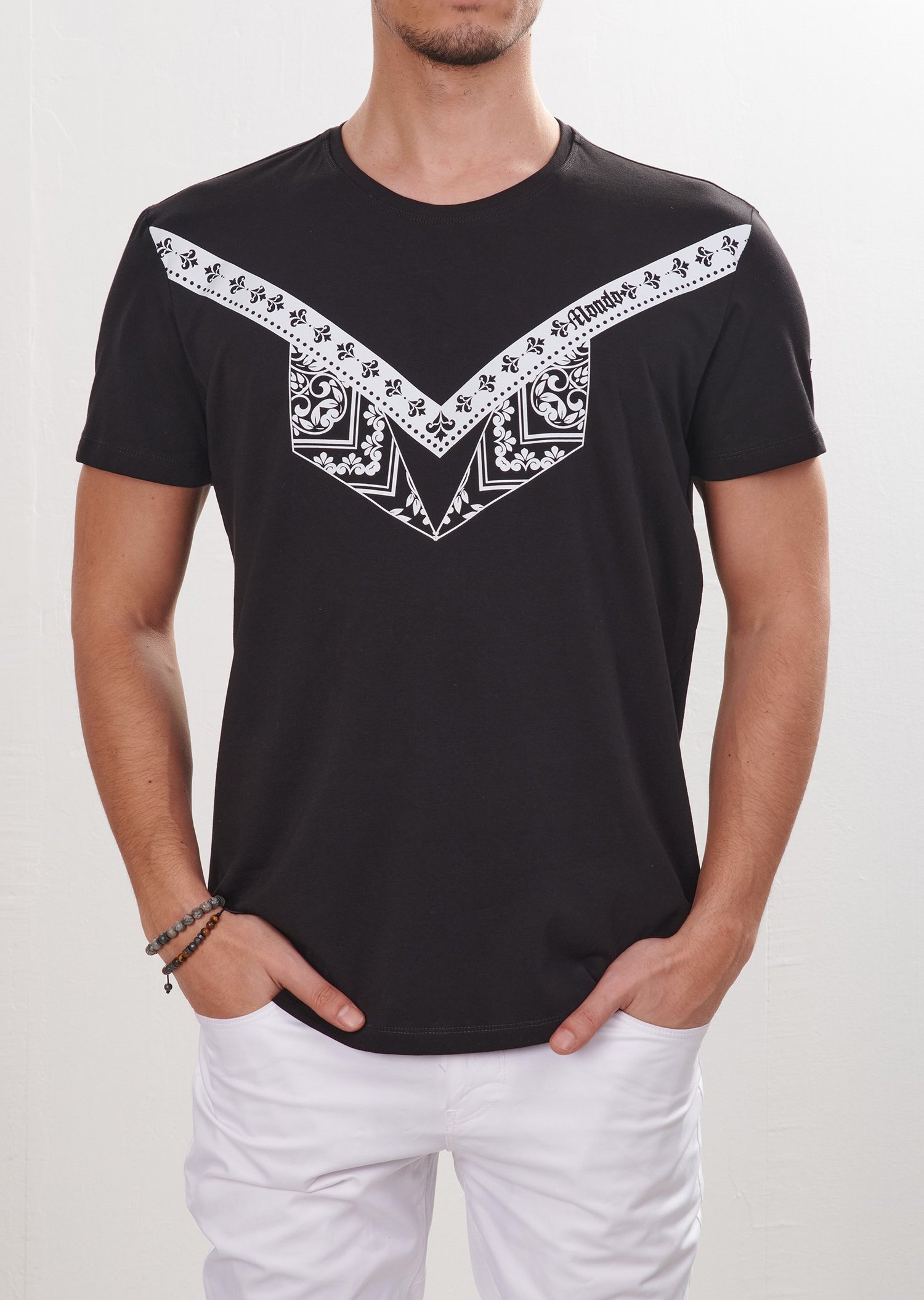 Baskılı Oval Yaka T-Shirt