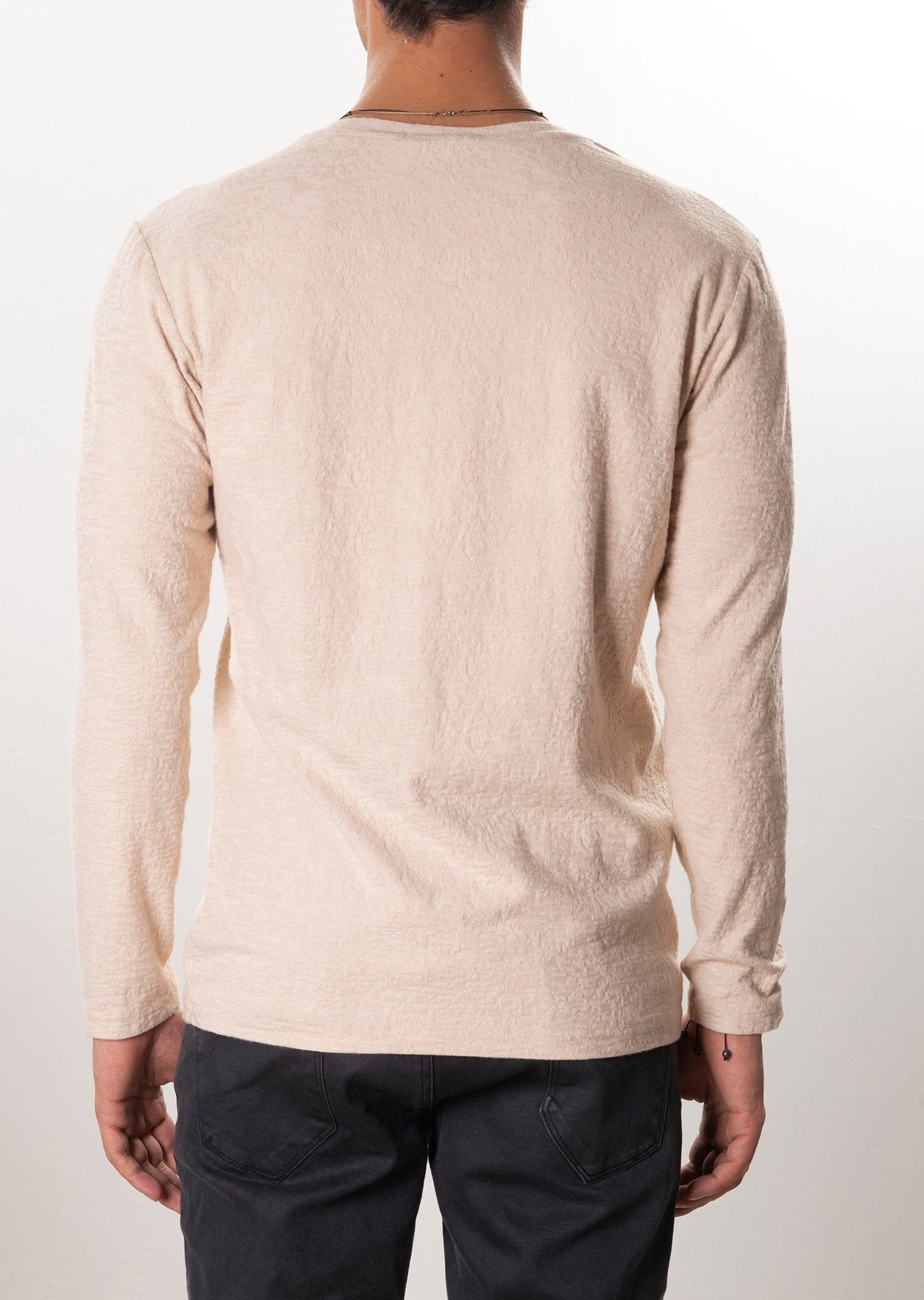 Bej Düğmeli Sweatshirt