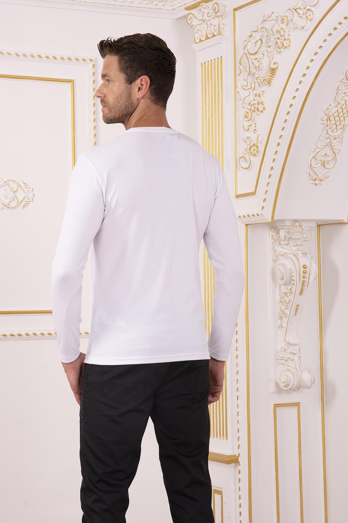 Beyaz Fitilli Sweatshirt