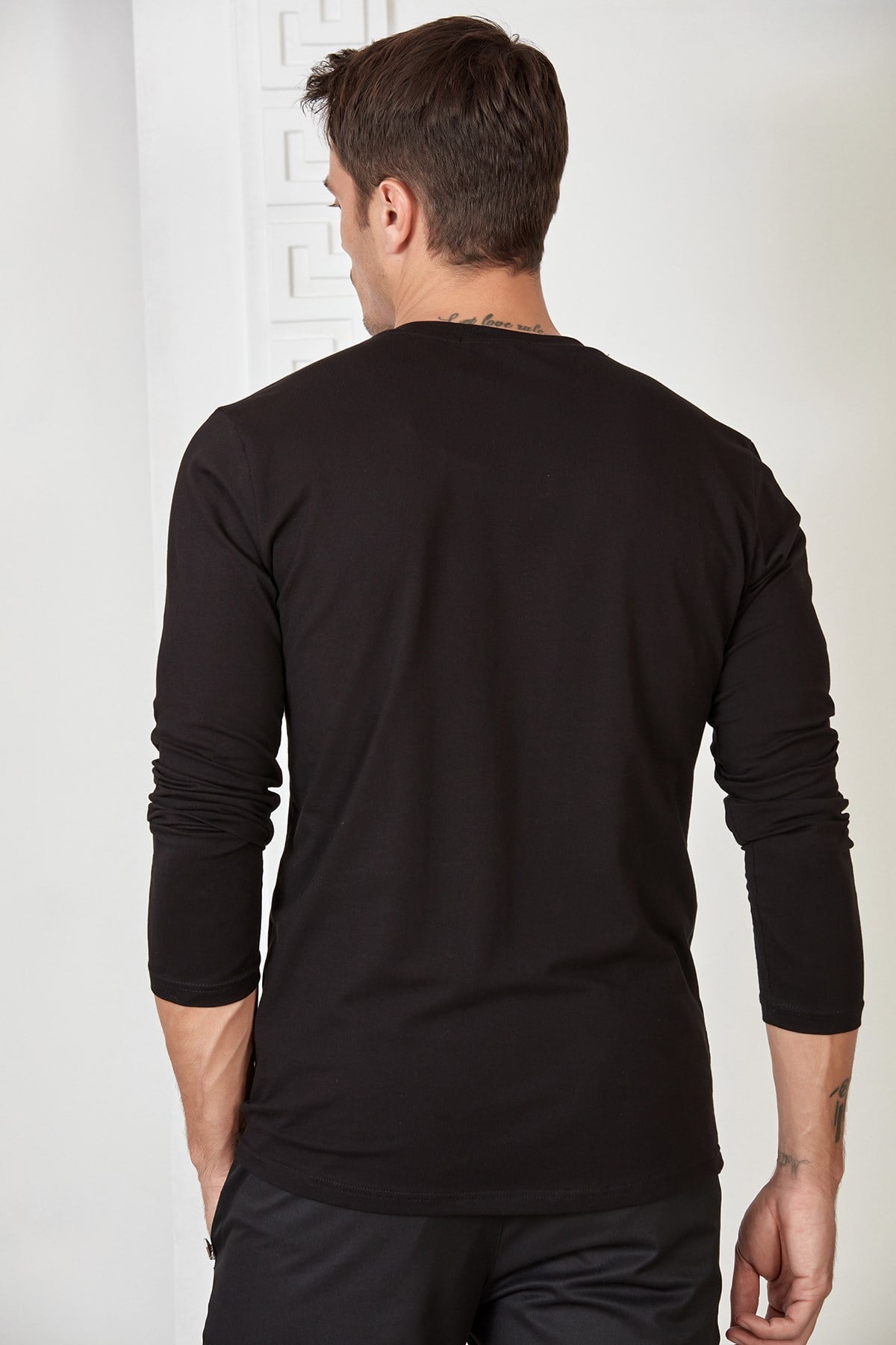 Beyaz Nervürlü Baskılı Sweatshirt