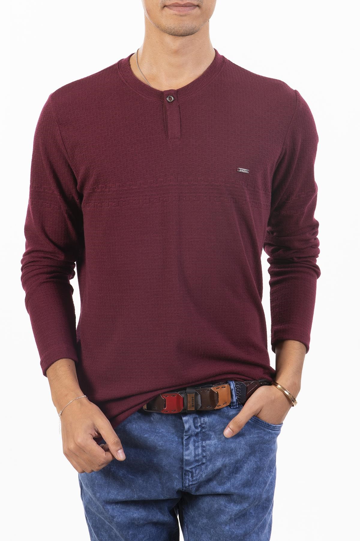 Bordo Desenli Sweatshirt