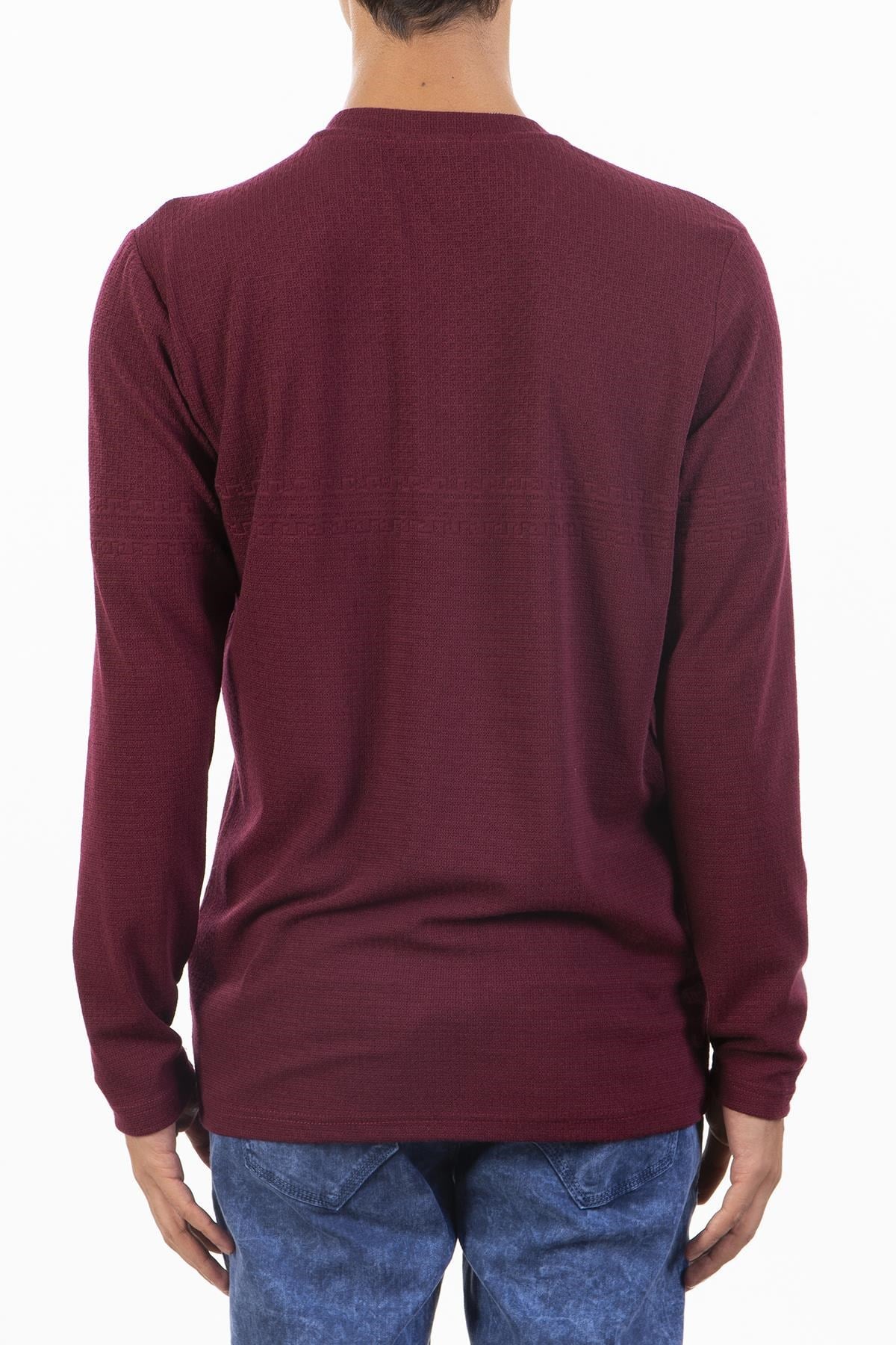Bordo Desenli Sweatshirt