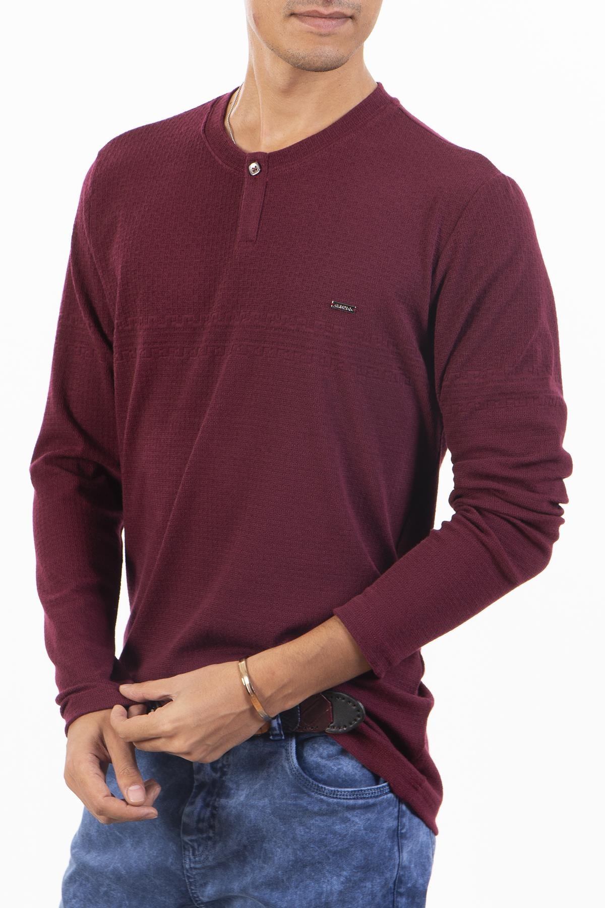 Bordo Desenli Sweatshirt