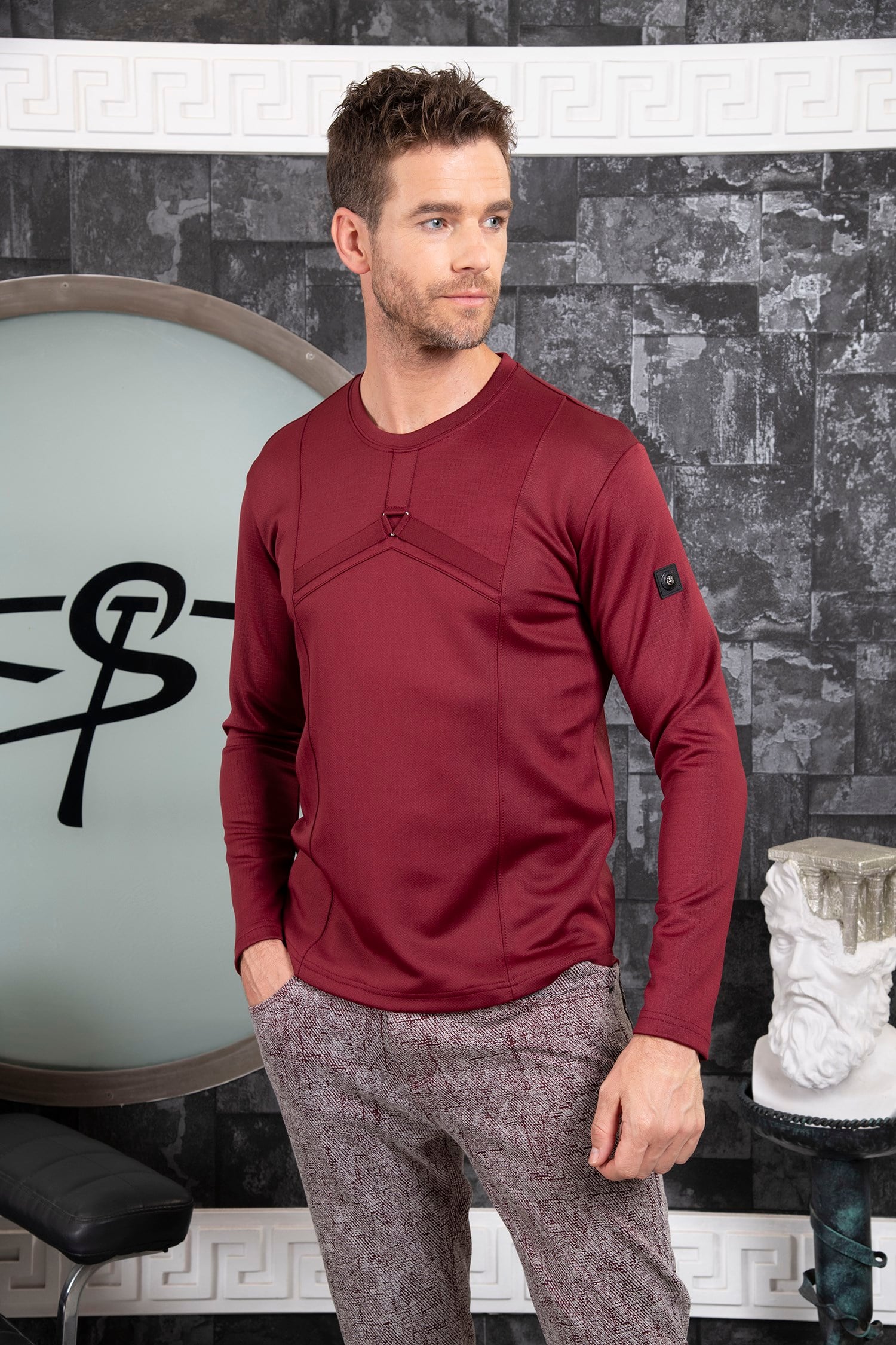 Bordo Detaylı Sweatshirt