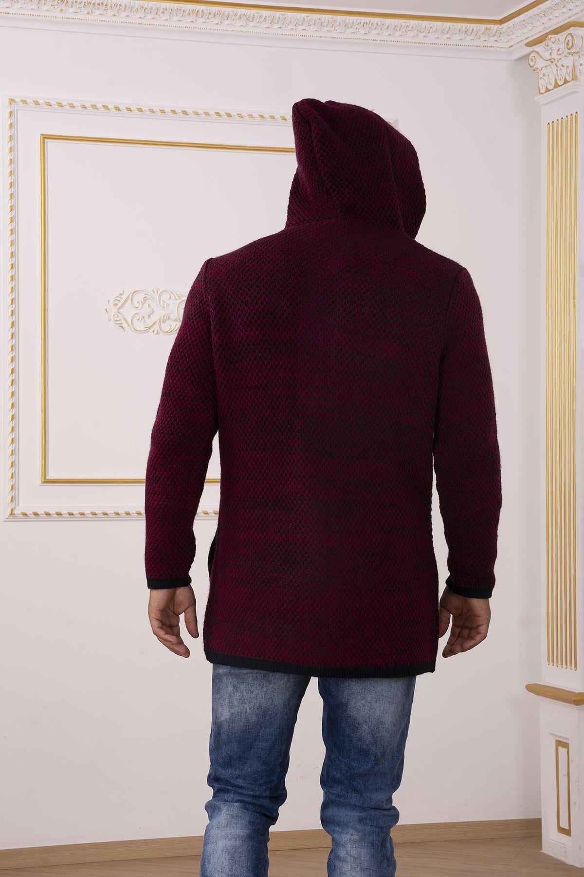 Bordo Örme Hırka