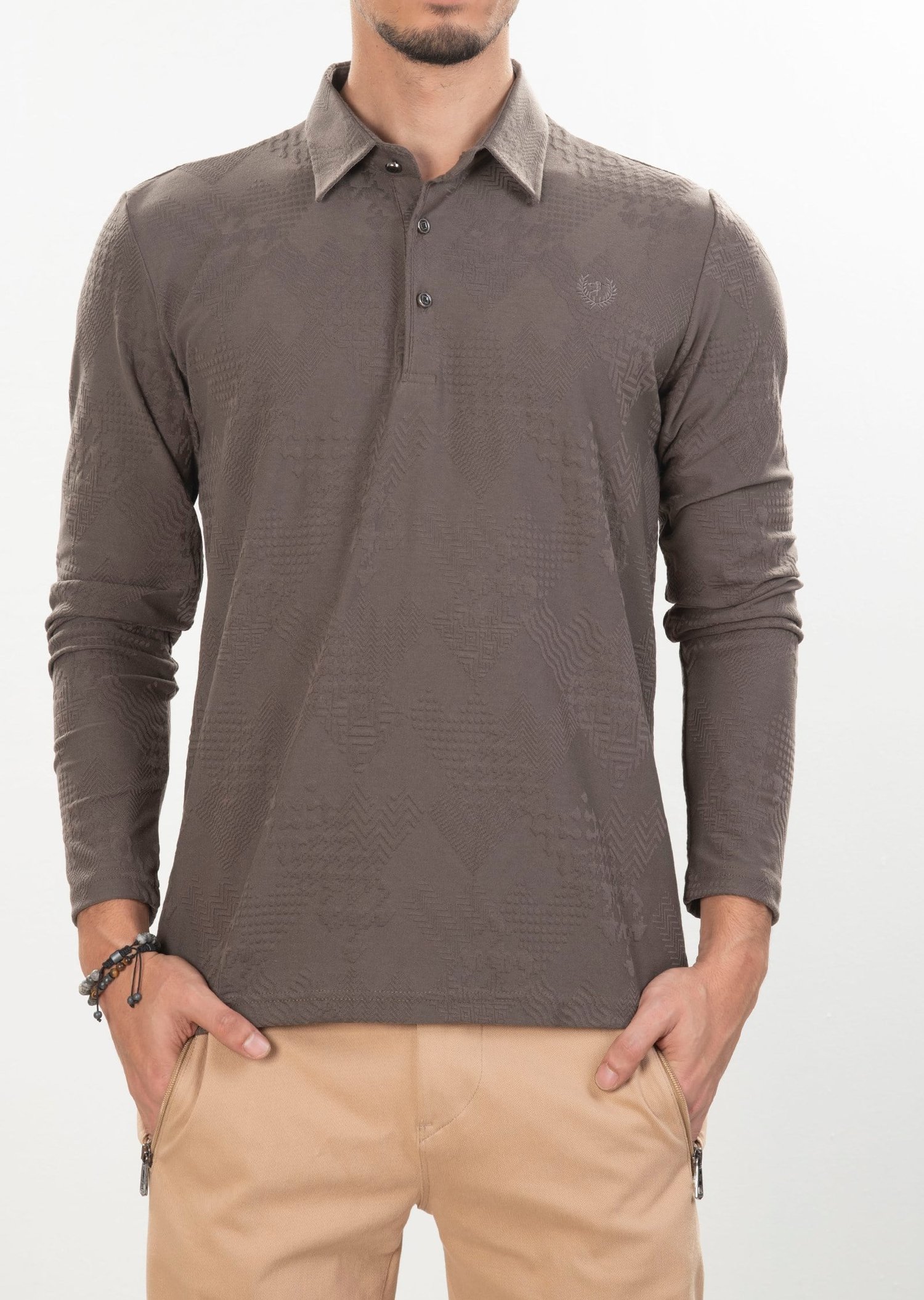 Desenli  Haki Sweatshirt