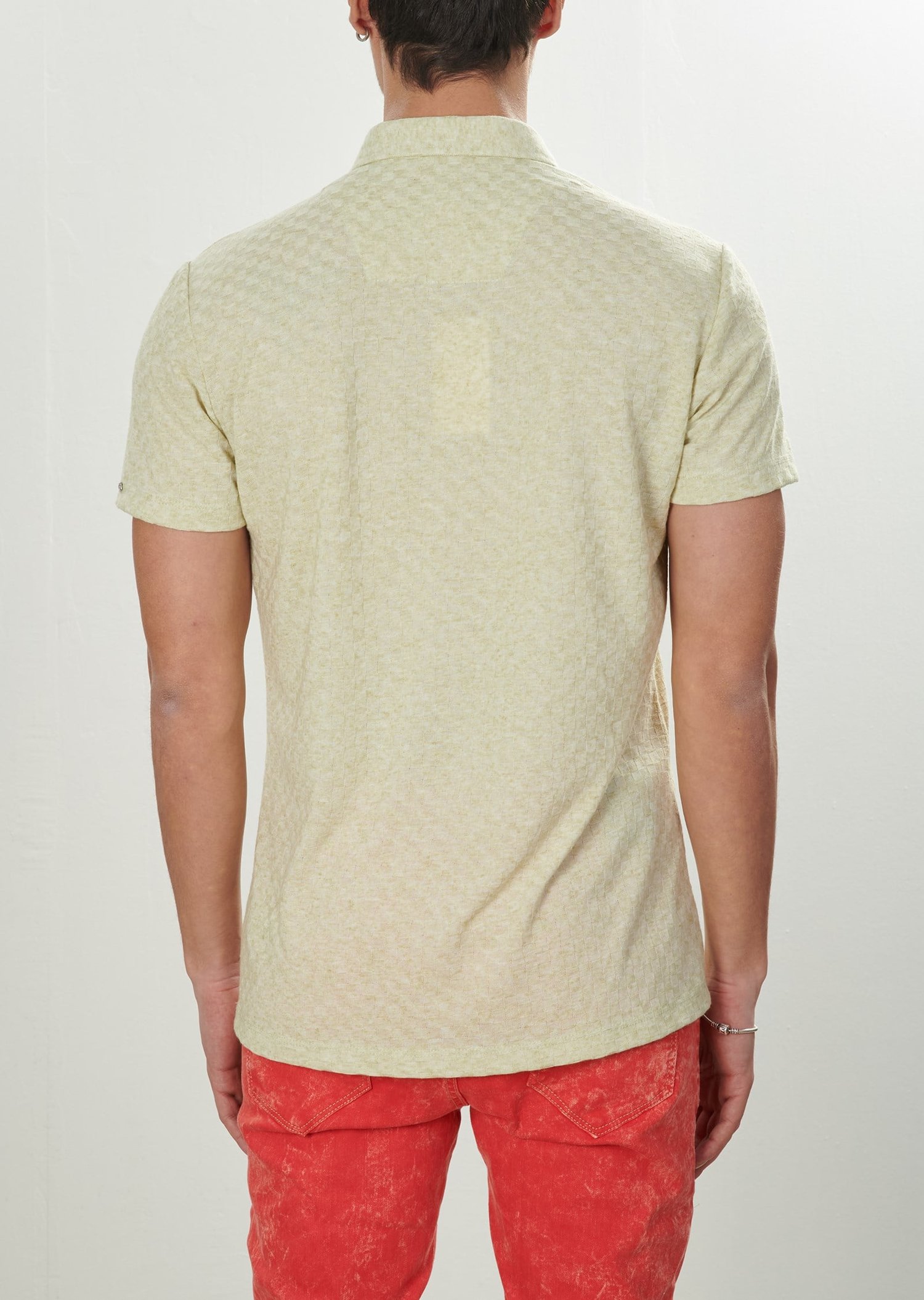 Desenli Kumaş Polo Yaka T-Shirt