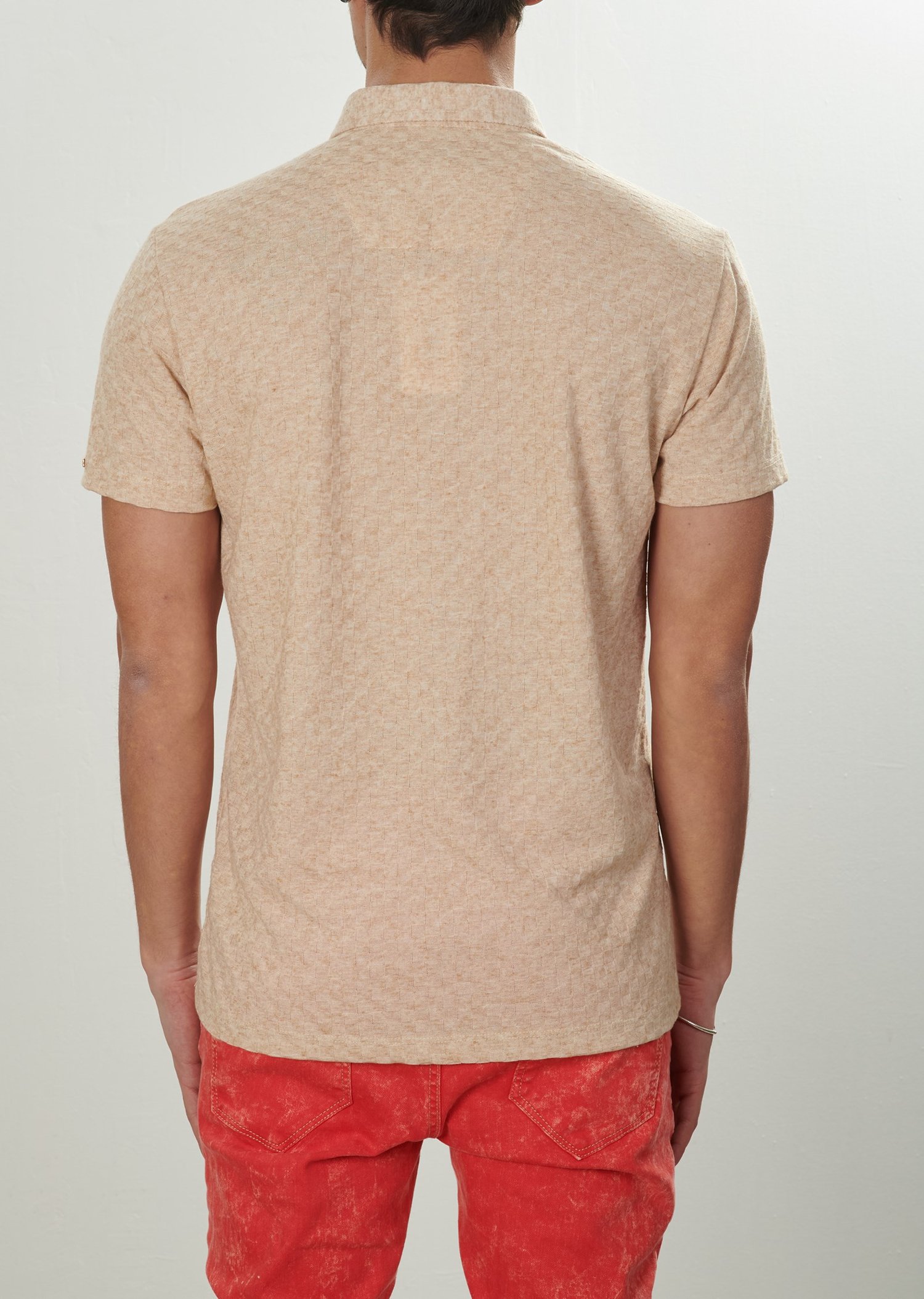 Desenli Kumaş Polo Yaka T-Shirt