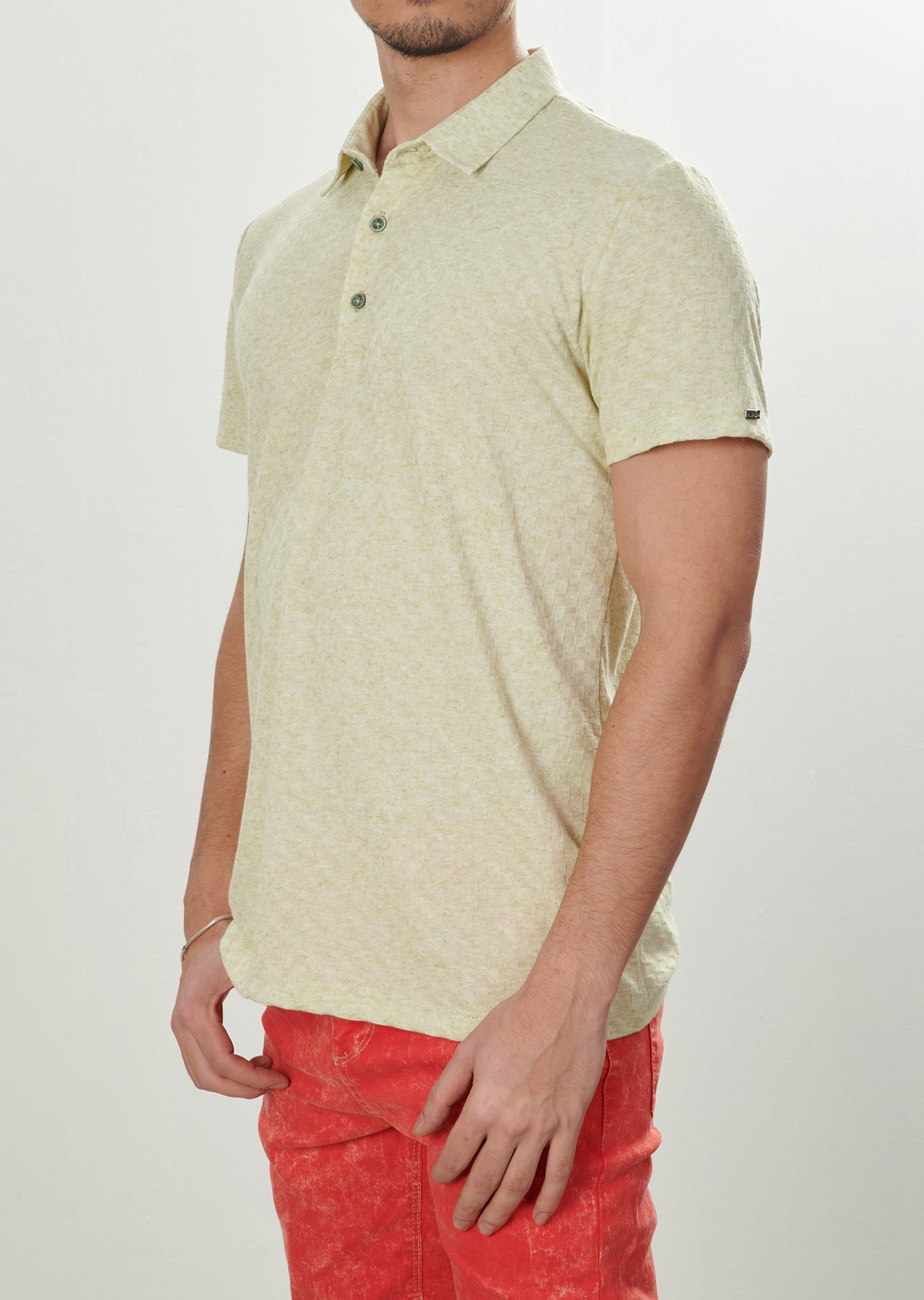 Desenli Kumaş Polo Yaka T-Shirt