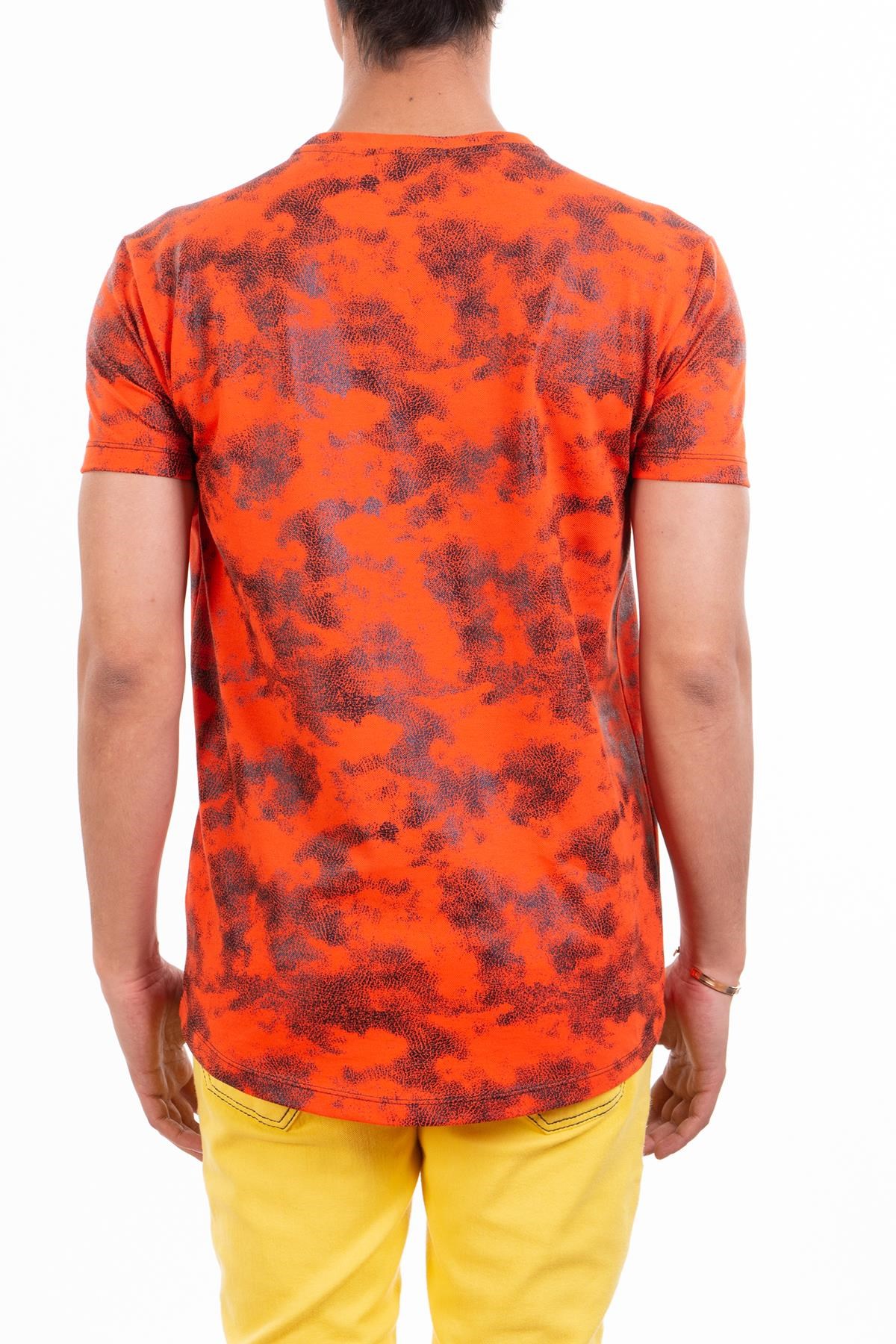 Dijital Baskı Turuncu T-Shirt