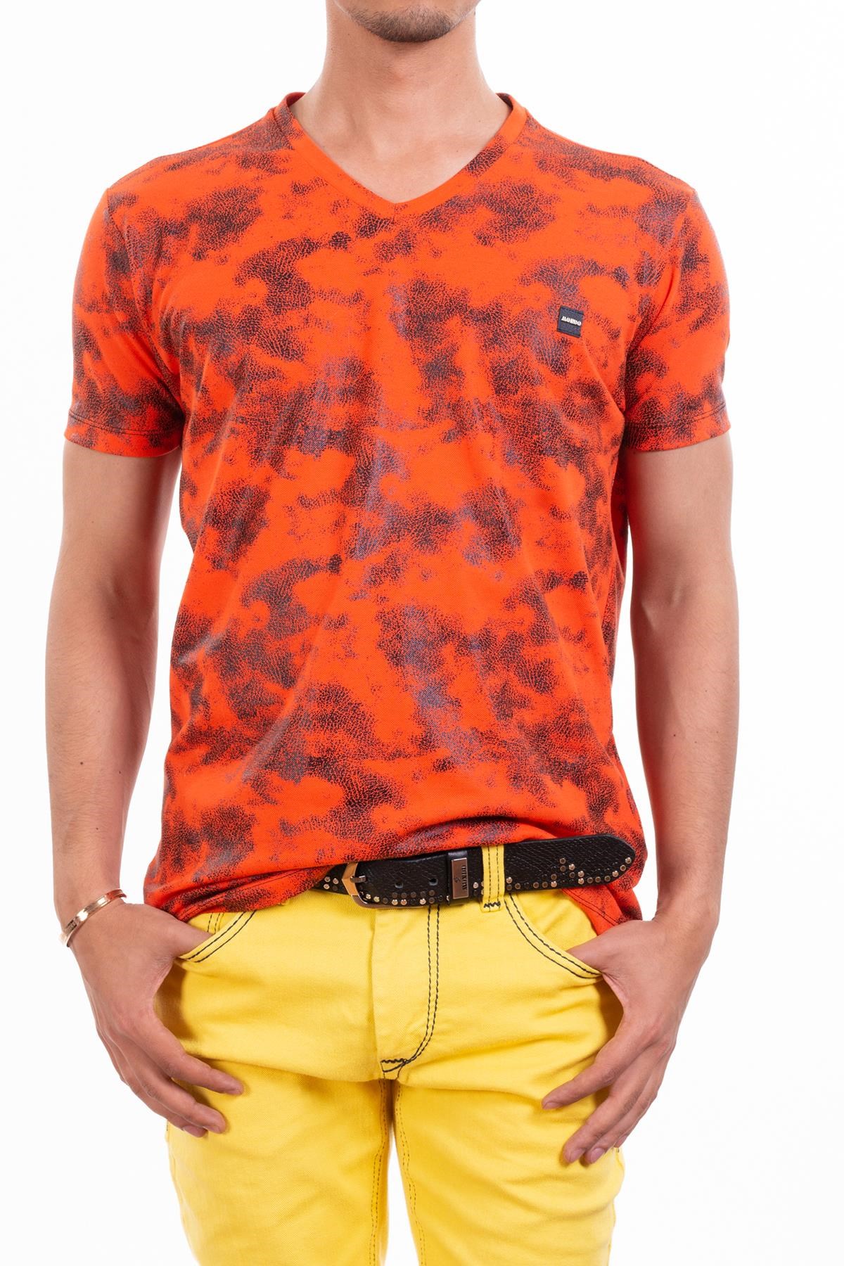 Dijital Baskı Turuncu T-Shirt