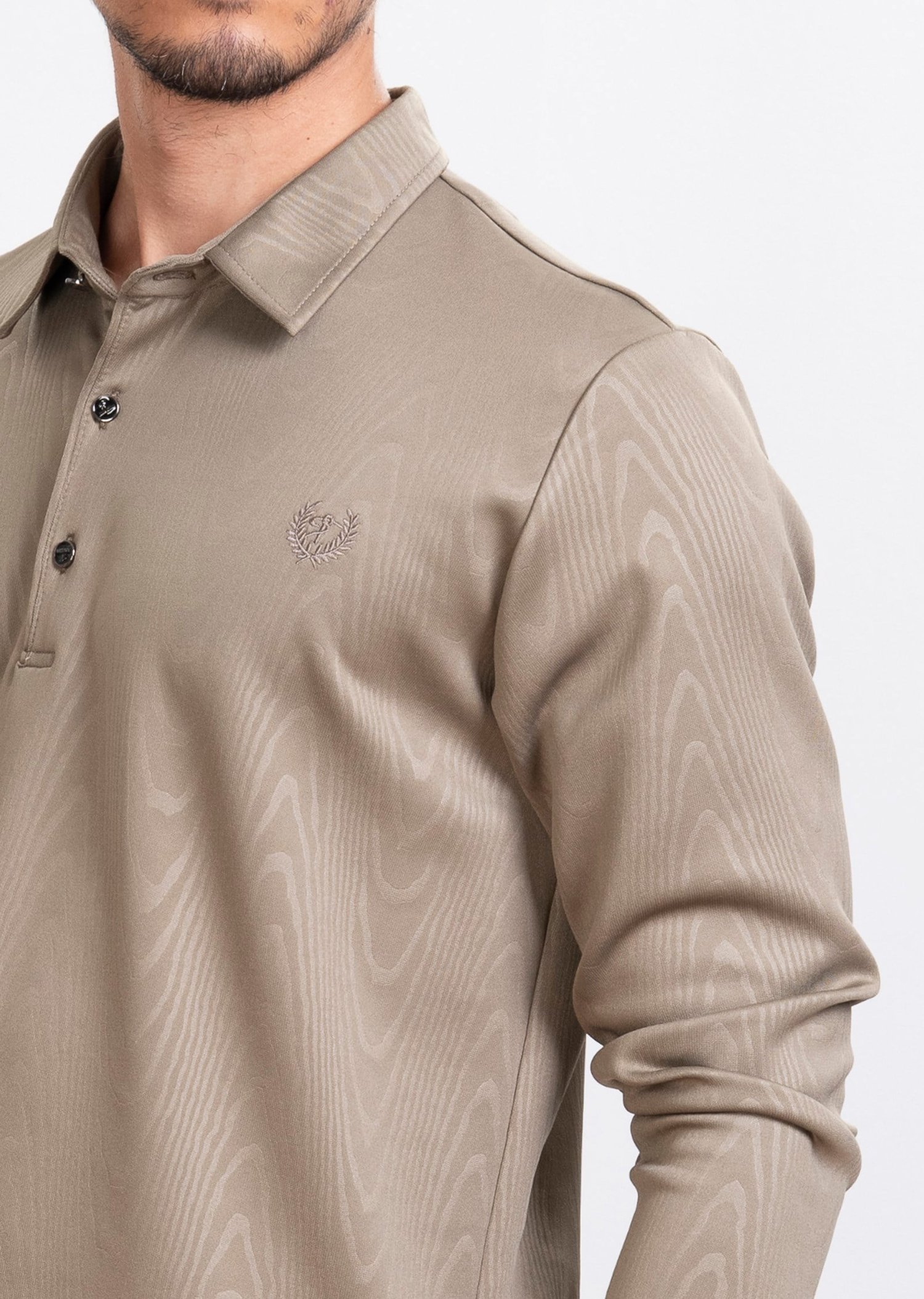 Dokulu Polo Yaka Haki Sweatshirt