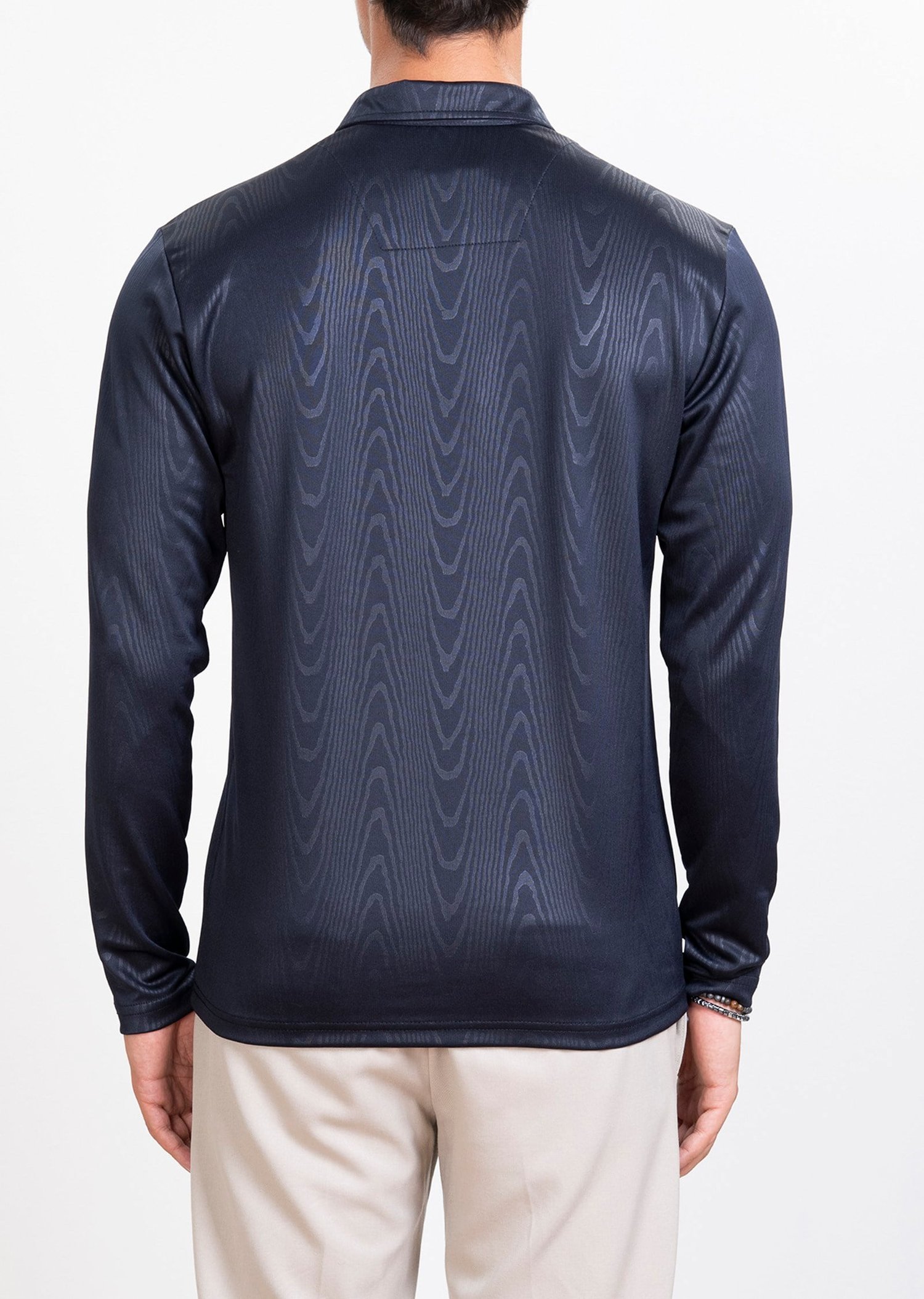 Dokulu Polo Yaka Lacivert Sweatshirt
