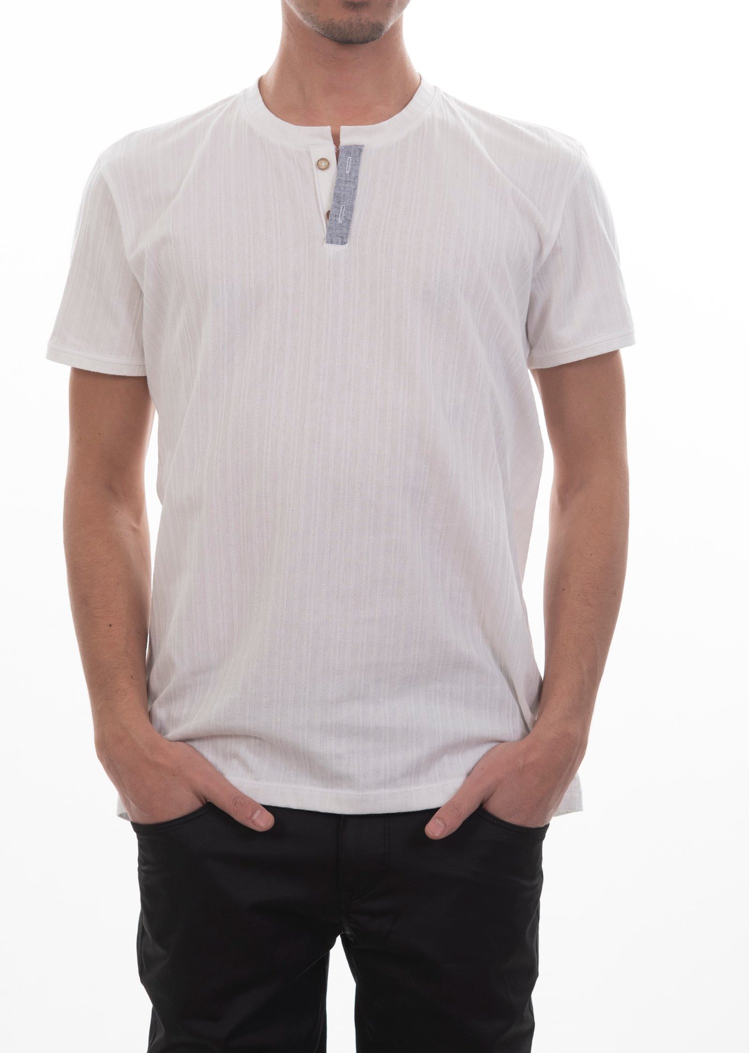 Düğmeli Yaka Basic T-Shirt