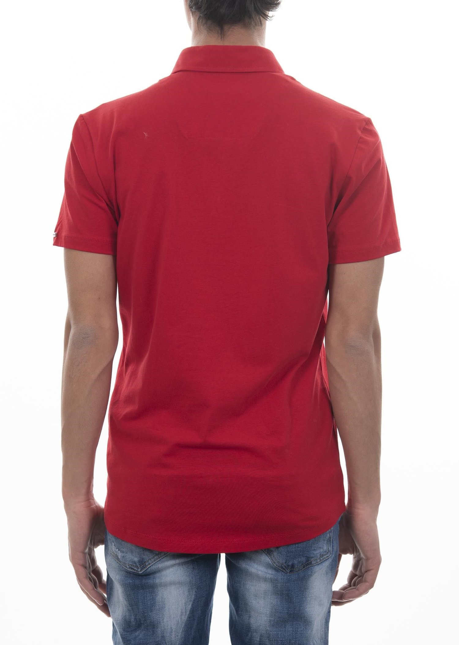 Fermuar Detaylı Kırmızı Polo Yaka T-Shirt
