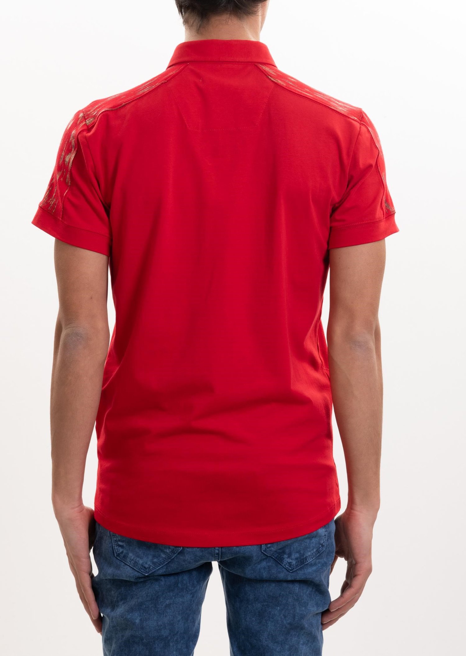 Fermuarlı Kırmızı Polo Yaka T-Shirt