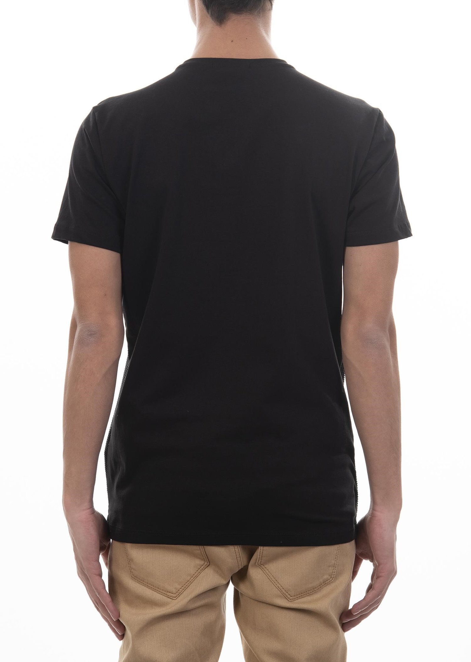 Fileli Siyah T-Shirt
